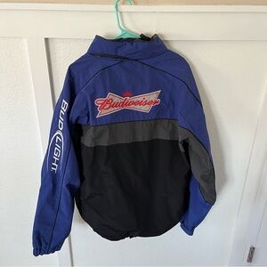 Vintage Swingster Men's XL Budweiser Bud Light Windbreaker Dual-layer Coat.